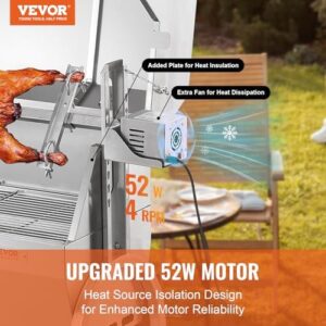 Discover the perfect outdoor roasting experience with VEVOR's rotisserie grill featuring a hooded cover, 46" capacity and stainless steel construction. Perfect for camping or backyard BBQs!
