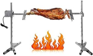 Experience outdoor gatherings like never before with this heavy-duty BBQ grill rotisserie kit, perfect for up to 70lb pigs and hogs. Ideal for campfires, parties, and backyard barbecues.