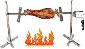 Master your outdoor cooking with the BBQ Rotisserie Kit, featuring a heavy-duty universal design, 15W motor, and stainless steel construction. Perfect for grilling up to 4 lbs of meat!