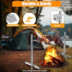 Master your outdoor cooking with the BBQ Rotisserie Kit, featuring a heavy-duty universal design, 15W motor, and stainless steel construction. Perfect for grilling up to 4 lbs of meat!