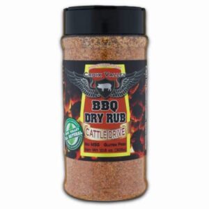 Experience the rich flavors of the Croix Valley CV14 Cattle Drive BBQ Dry Rub in every meal with its 10.8 oz container and 9-count quantity, perfect for grilling and outdoor cooking adventures.