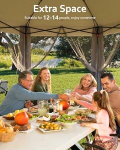 Here is the generated meta description:

"Shade your backyard patio or garden with this 6-sided gazebo tent featuring mosquito netting, easy one-push setup and gray color. Perfect for outdoor activities."