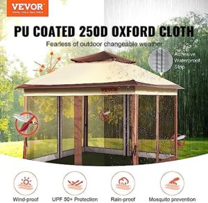 Elevate your outdoor gatherings with the VEVOR Pop up Gazebo for 8-10 people, featuring mosquito netting, metal frame, and durable Oxford cloth. Perfect for patios, backyards, or gardens.
