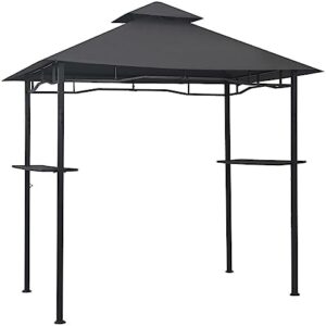 Upgrade your outdoor cooking experience with vidaXL's 7.9'x4.9'x8.4' BBQ gazebo featuring a double-layer roof, side bar counters, and weather-resistant steel construction for perfect meals anytime!