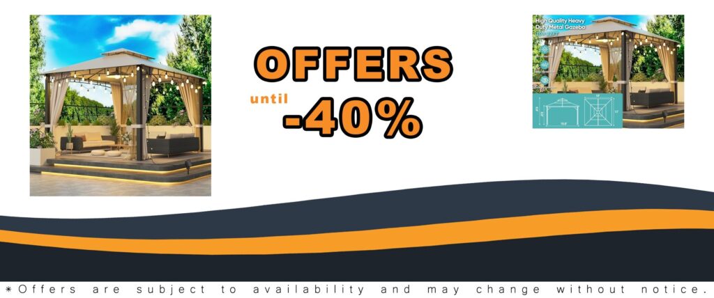 Patio Gazebo 10x12 Heavy Duty Outdoor Gazebos Soft Top Canopy with Double Roofs