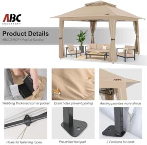 Here is the optimized meta description:

"Instantly set up your outdoor gathering space with the ABCCANOPY 13x13 Pop Up Gazebo, featuring a mosquito netted shelter for patio, garden, backyard, party or camping. Perfect for warm weather events!"