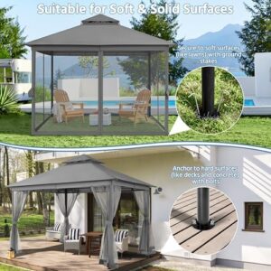 Get ready to elevate your outdoor living with Yaheetech's 11x11 ft patio gazebo, featuring a vented top, mesh sidewalls, and drainage holes. Perfect for garden, backyard, or deck use!