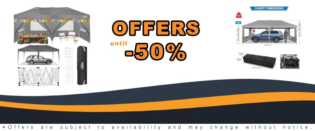 COBIZI 10x20 Pop Up Canopy Tent Waterproof Outdoor Event Shelter Portable