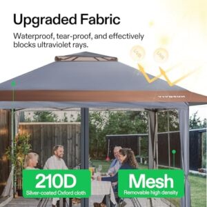 Transform your outdoor events with VIVOSUN's 13x13 pop-up canopy tent, featuring quick setup, mosquito netting, and a storage bag. Perfect for parties, patio gatherings, or backyard celebrations.