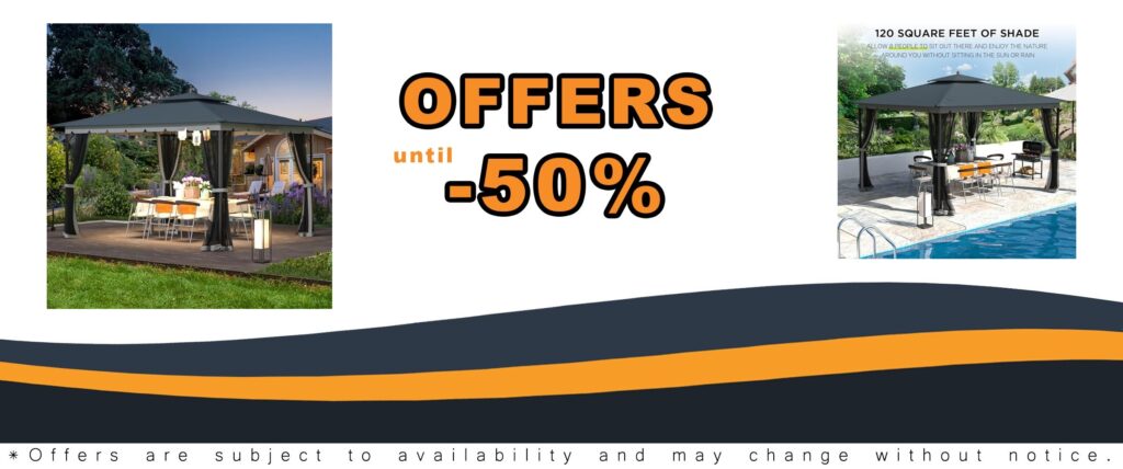 10x12 Sturdy Metal Outdoor Patio Gazebo with Mosquito Netting Waterproof Canopy Tent