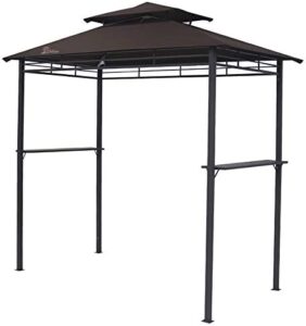 Elevate your outdoor gatherings with the Palm Springs Deluxe 8FT Double-Tier BBQ Canopy, featuring a spacious interior and sturdy construction. Perfect for backyard barbecues and outdoor events!