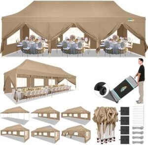 Here is the optimized meta description:

"Instantly set up a versatile outdoor gazebo with COBIZI's 10x30 pop-up tent featuring 8 removable sidewalls, waterproof and UPF50+ protection. Perfect for BBQ parties or weddings."