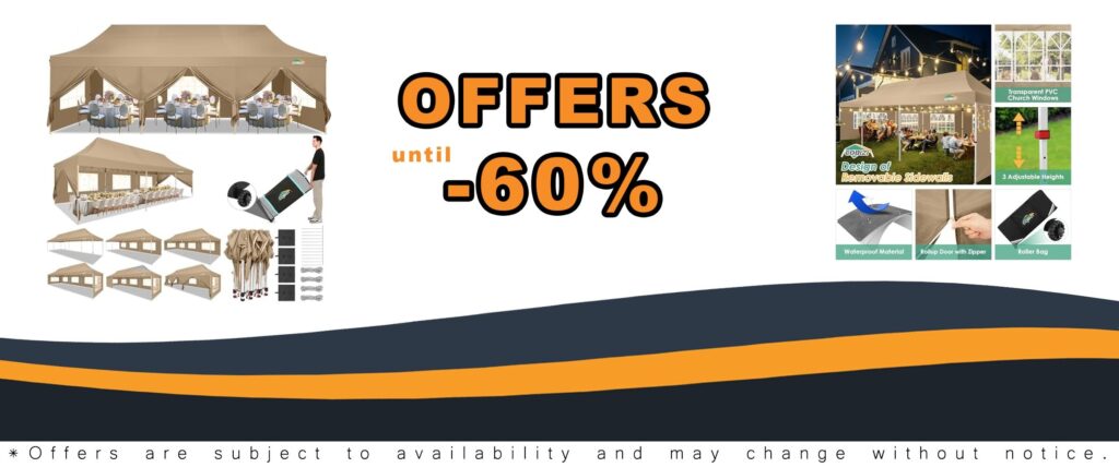 COBIZI 10x30 Pop Up Canopy Tent with Removable Sidewalls Waterproof UPF50+ Gazebo