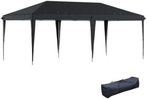Experience outdoor events in comfort with the Outsunny 10' x 20' Pop Up Canopy Tent, featuring heavy-duty construction and easy setup. Perfect for parties, weddings, and backyard BBQs.