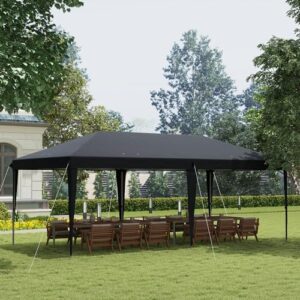 Experience outdoor events in comfort with the Outsunny 10' x 20' Pop Up Canopy Tent, featuring heavy-duty construction and easy setup. Perfect for parties, weddings, and backyard BBQs.