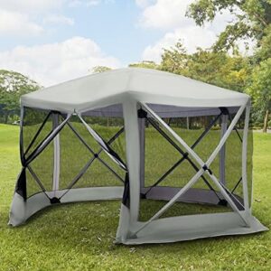 Discover the Outsunny 12' x 12' Hexagon Screen House, a portable gazebo with mesh netting walls and carry bag. Enjoy shaded relaxation and protected outdoor living spaces.