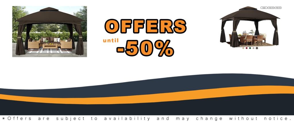 ABCCANOPY 10x10 Outdoor Gazebo with Mosquito Netting Patio Shade