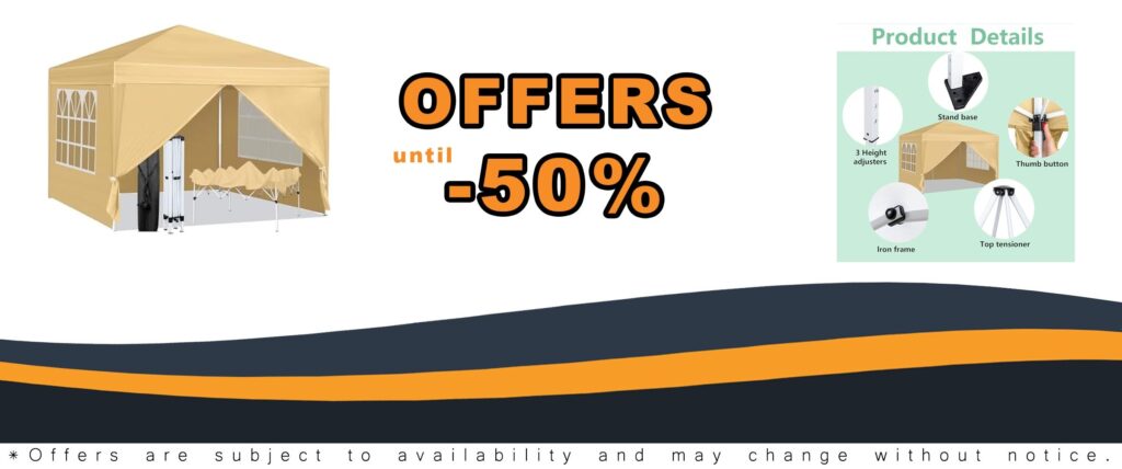 10X10FT Pop Up Canopy Tent with Removable Sidewalls and Windows