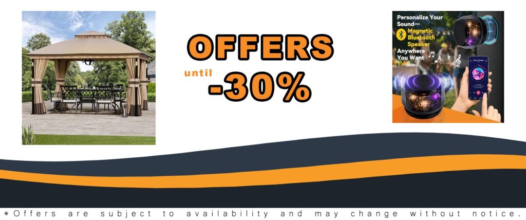 Patio Gazebo 11x13 ft LED Light Speaker Shelter Metal Frame Double Roofs