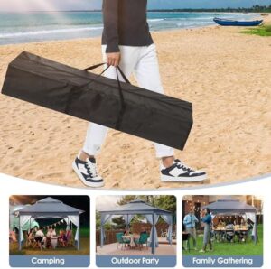 Elevate your outdoor gatherings with TINKLE WELL's Easy Set-up 13FT Pop Up Canopy, featuring netting and double roof tops for instant shelter in 169 sq ft of shaded space. Perfect for backyard events or camping trips!