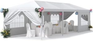 Perfect outdoor canopy for parties and events: 10x30 ft shelter with removable sidewalls, waterproof design, and spacious interior. Save on your next purchase!