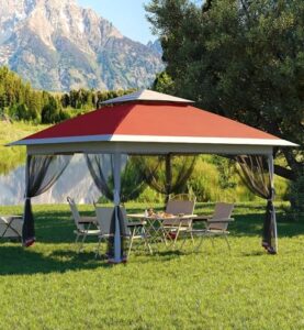 Here is the optimized SEO meta description:

"Transform your backyard with this 13x13FT pop-up gazebo featuring mosquito netting, perfect for outdoor gatherings, parties and weddings. Clearance sale now!"