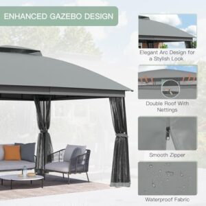 Enjoy outdoor gatherings with the EROMMY 10 x 13 Patio Gazebo, featuring waterproof canopy and mosquito netting. Perfect for backyard or deck use, with sturdy metal frame and double air roofs.