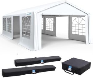 Elevate your outdoor events with the Quictent Premium Party Tent, featuring removable sidewalls, windows, and storage bags. Perfect for weddings, parties, or carports.
