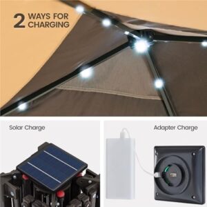 Here is the optimized meta description:

"Instantly create a cozy outdoor shelter with the Yaheetech Pop Up Gazebo featuring 17 solar LED lights, zippered mesh netting and sandbags for backyard or patio use. Perfect for gatherings."
