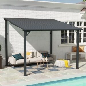 Elevate your outdoor space with the Sunsitt 8' x 10' gazebo, featuring a hard top metal awning and drainage holes. Perfect for patios and backyards, now at an affordable price with discounts available.