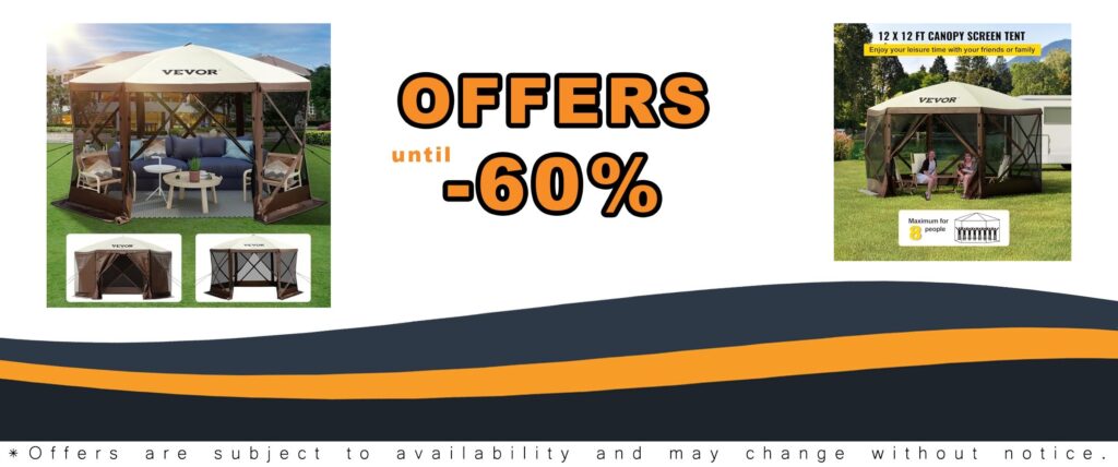 VEVOR Pop Up Gazebo Screen Tent 12x12 Instant Canopy Shelter