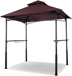 Here is the optimized meta description:

"Perfect backyard grill shelter: Garsing 8x5 Ft Grill Gazebo with heavy duty steel frame and waterproof canopy, ideal for patio or backyard BBQs. Enjoy cooking and dining in comfort."