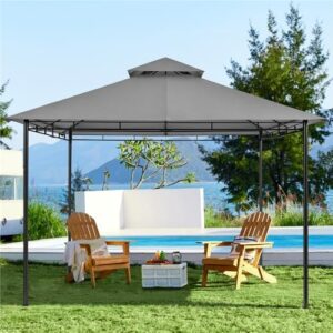 Discover the Yaheetech gazebo for patios, a sturdy 11x11ft outdoor structure featuring double roofs and powder-coated steel frame. Perfect for BBQs, garden parties or casual gatherings.