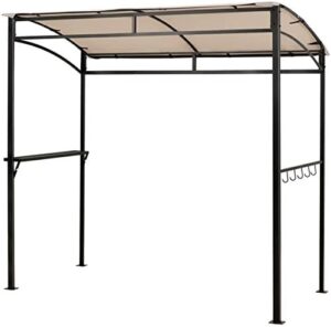 Here is the generated SEO meta description:

"Add outdoor flair with the Tangkula 7ft Grill Gazebo, featuring a serving shelf, storage hooks and heavy-duty steel frame. Perfect for patio BBQs."