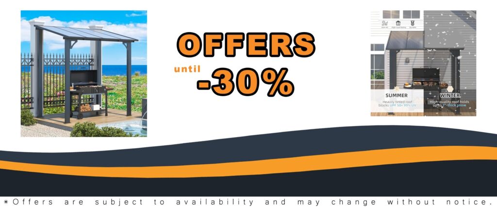AECOJOY 8x5 Gazebo Outdoor Pergola Shelter with Roof and Awnings