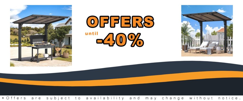 AECOJOY Outdoor Gazebo Pergola 8x5 ft Hard Top Carport Awning