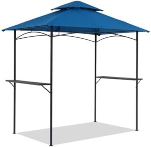 Discover the ultimate backyard BBQ experience with Cobana's 8x5' gazebo grill shelter featuring a double-tiered canopy, steel frame, and bar counters.