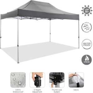 Here is the generated meta description:

"Easy set up and durable pop-up canopy tent for outdoor events. Waterproof and windproof, perfect for weddings or parties all year round. Includes carry bag and gray frame."