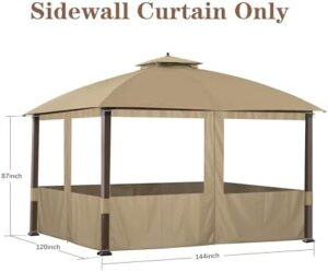 Transform your outdoor space with the SCOCANOPY Clear Window Gazebo Privacy Curtain Set, perfect for 10x12 ft Eagle Brooke Soft Top Gazebo Model A101007600/603/604. Beige color fits perfectly.