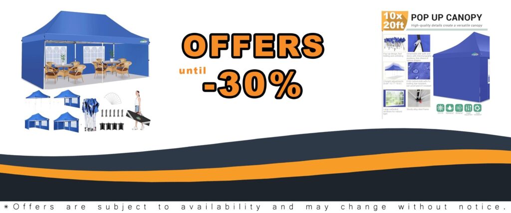 COBIZI 10x20 Pop Up Canopy Tent with 4 Sidewalls Waterproof Party Gazebo
