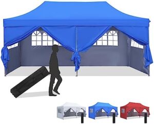 Here is the generated SEO meta description:

"Waterproof and portable, this 10x20 outdoor canopy tent features 6 removable sidewalls and heavy-duty construction for weddings, BBQs, catering, garden, beach, or camping events."