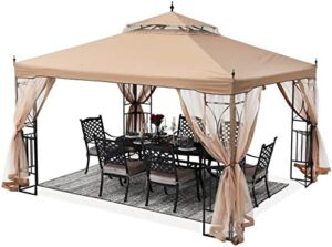 Here is the output:

"Add shade to your patio with this ABCCANOPY 10'x12' gazebo, featuring a double roof and netting for enhanced protection. Perfect for outdoor gatherings."