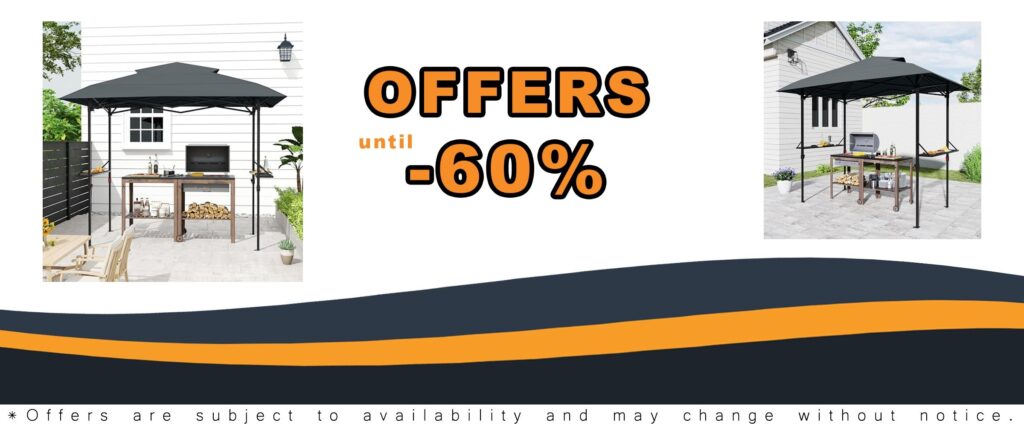 8x5 FT Pop Up Grill Gazebo Outdoor Grill Canopy Vented Roof Large Portable