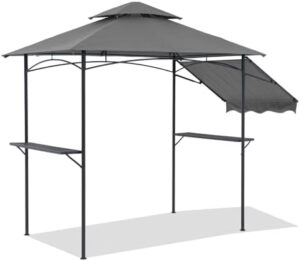 Here is the optimized SEO meta description:

"Perfect for backyard BBQs, this Cobana Grill Gazebo features a sturdy steel frame, double-tiered soft canopy top and bar counters. Enjoy outdoor gatherings with friends and family under its spacious 8x5' shelter."