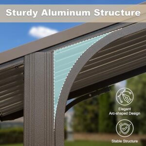Discover the Domi 8x5FT Hardtop Grill Gazebo, featuring 2 side shelves and ceiling hook. Perfect for patio lawn or backyard use, this metal grill canopy offers galvanized steel double roof protection.