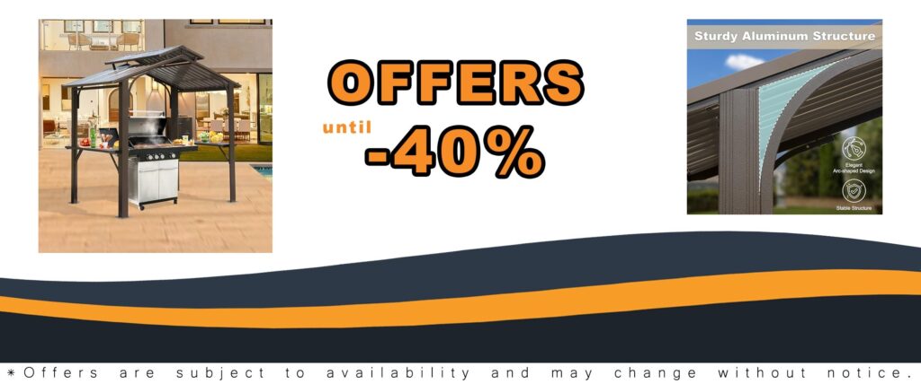 Domi 8x5FT Hardtop Outdoor BBQ Gazebo with Metal Grill Canopy