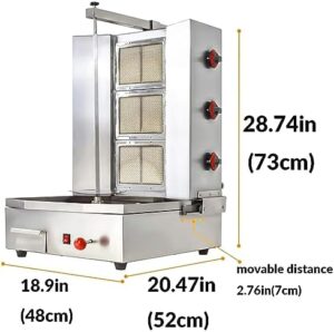 Here is the optimized SEO meta description:

"Upgrade your outdoor cooking with Shawarma Propane gyro machines, featuring 3 burners and a rotating kebab grill perfect for doner kebabs. Perfect for backyard gatherings or street food vendors."