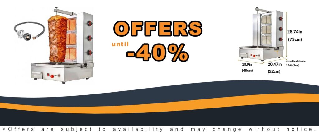 Shawarma Propane Gyro Machines 3 Burner Gas Vertical Barbecue Grill Doner Kebab Gyro Grill Rotating Kebab Machine