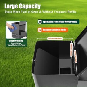 Upgrade your grilling experience with the Pellet Smoker Hopper Assembly Kit, featuring a temperature controller and touch panel for precise heat control from 180°F to 500°F.