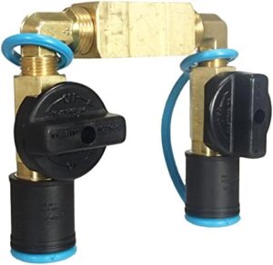 Elevate your DIY game with the M.B. Sturgis Inc. Dual 3/8" Ball Valve, featuring quick disconnect functionality and made in the USA for reliable performance. Perfect for heavy-duty applications!